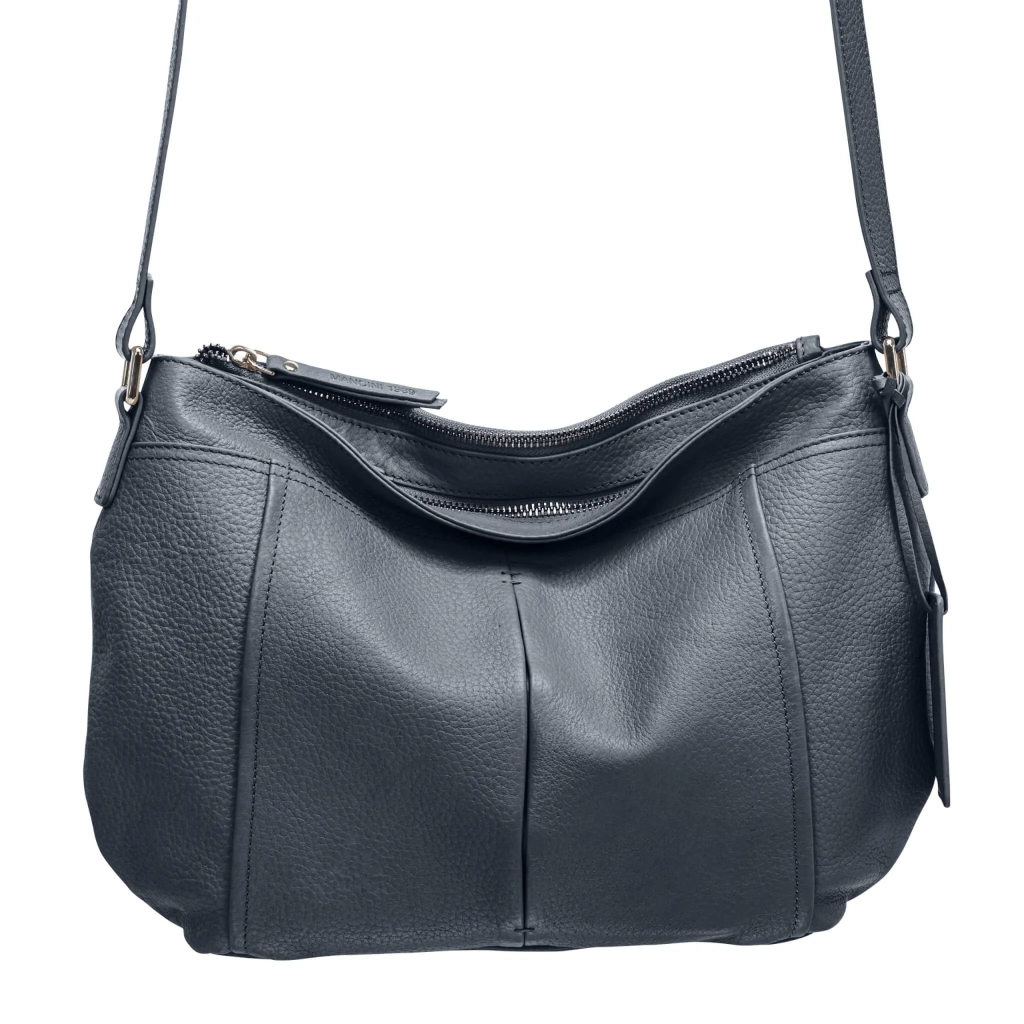 Mancini Pebbled Scarlet Crossbody Hobo bag