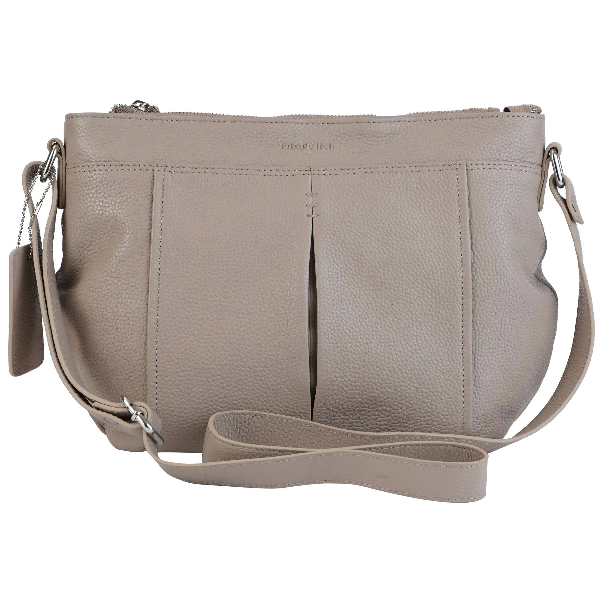 Mancini Pebbled Scarlet Crossbody Hobo bag