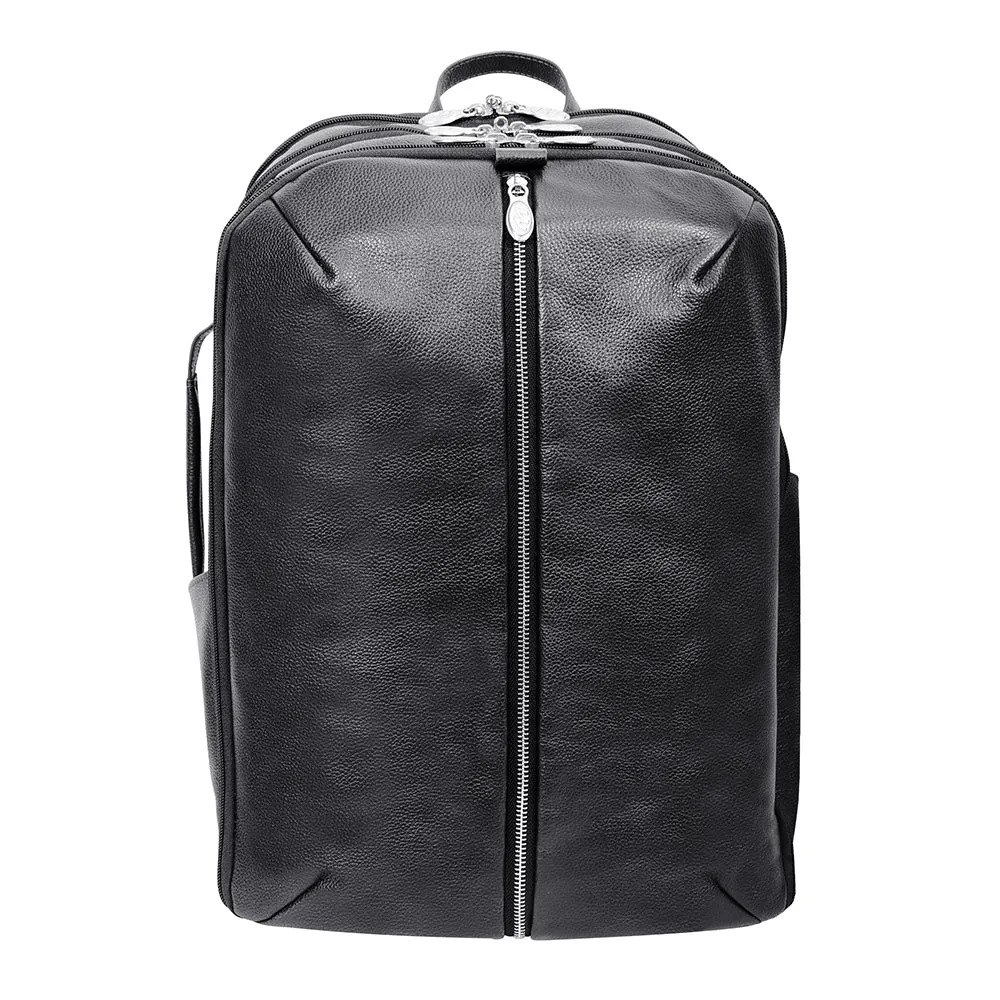 McKlein 17" Leather Triple Compartment Carry-All Laptop Weekend Backpack