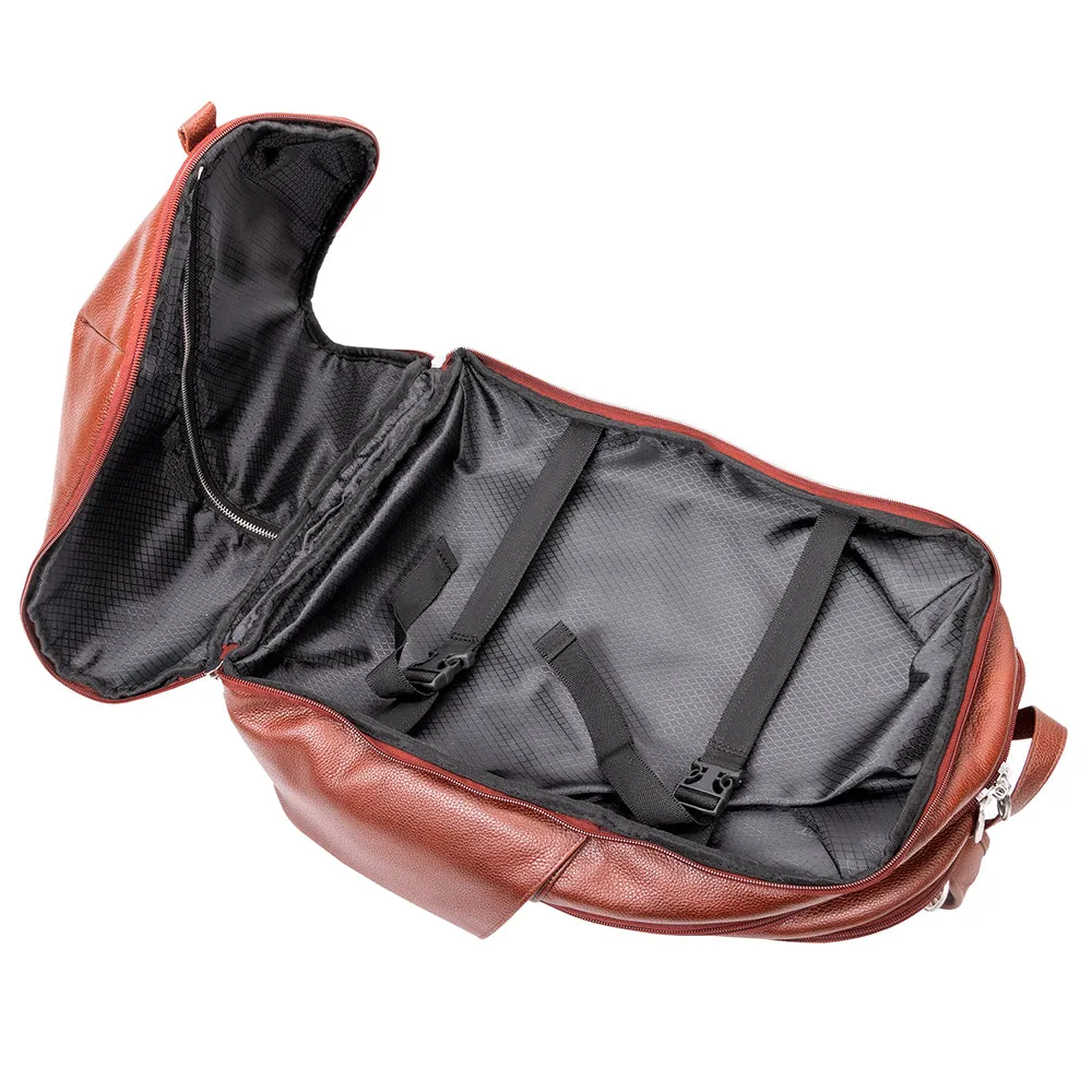 McKlein 17" Leather Triple Compartment Carry-All Laptop Weekend Backpack