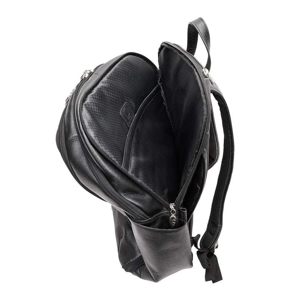 McKlein 17" Leather Triple Compartment Carry-All Laptop Weekend Backpack