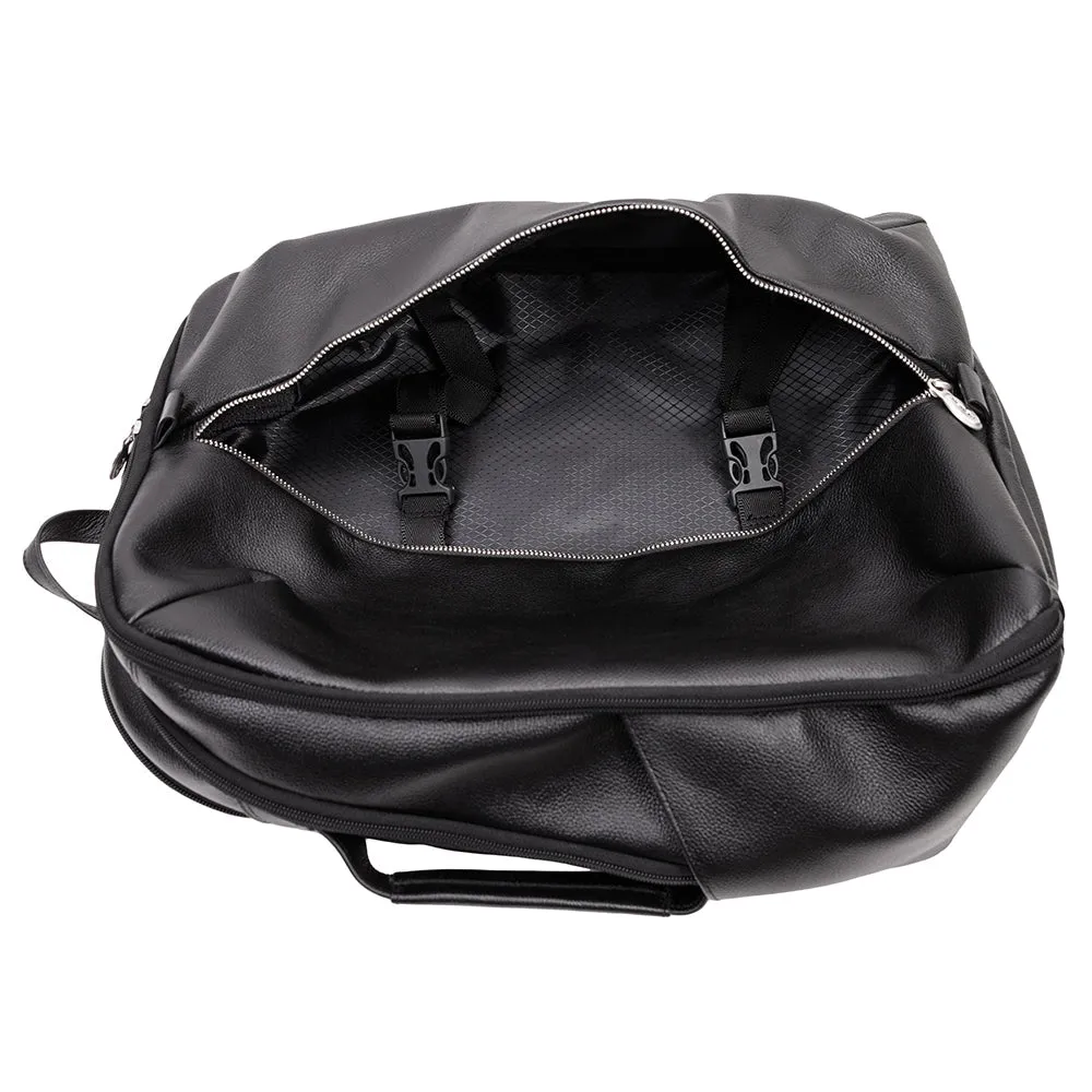 McKlein 17" Leather Triple Compartment Carry-All Laptop Weekend Backpack