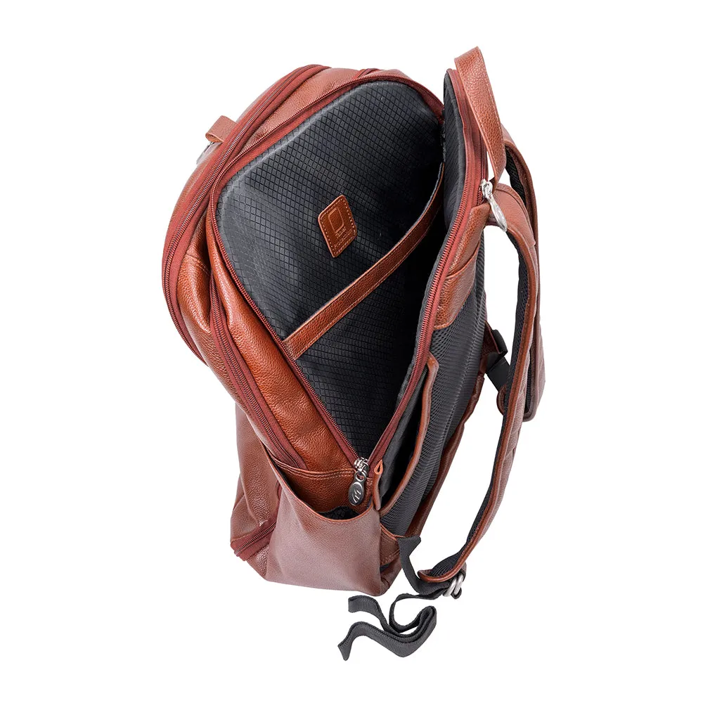 McKlein 17" Leather Triple Compartment Carry-All Laptop Weekend Backpack
