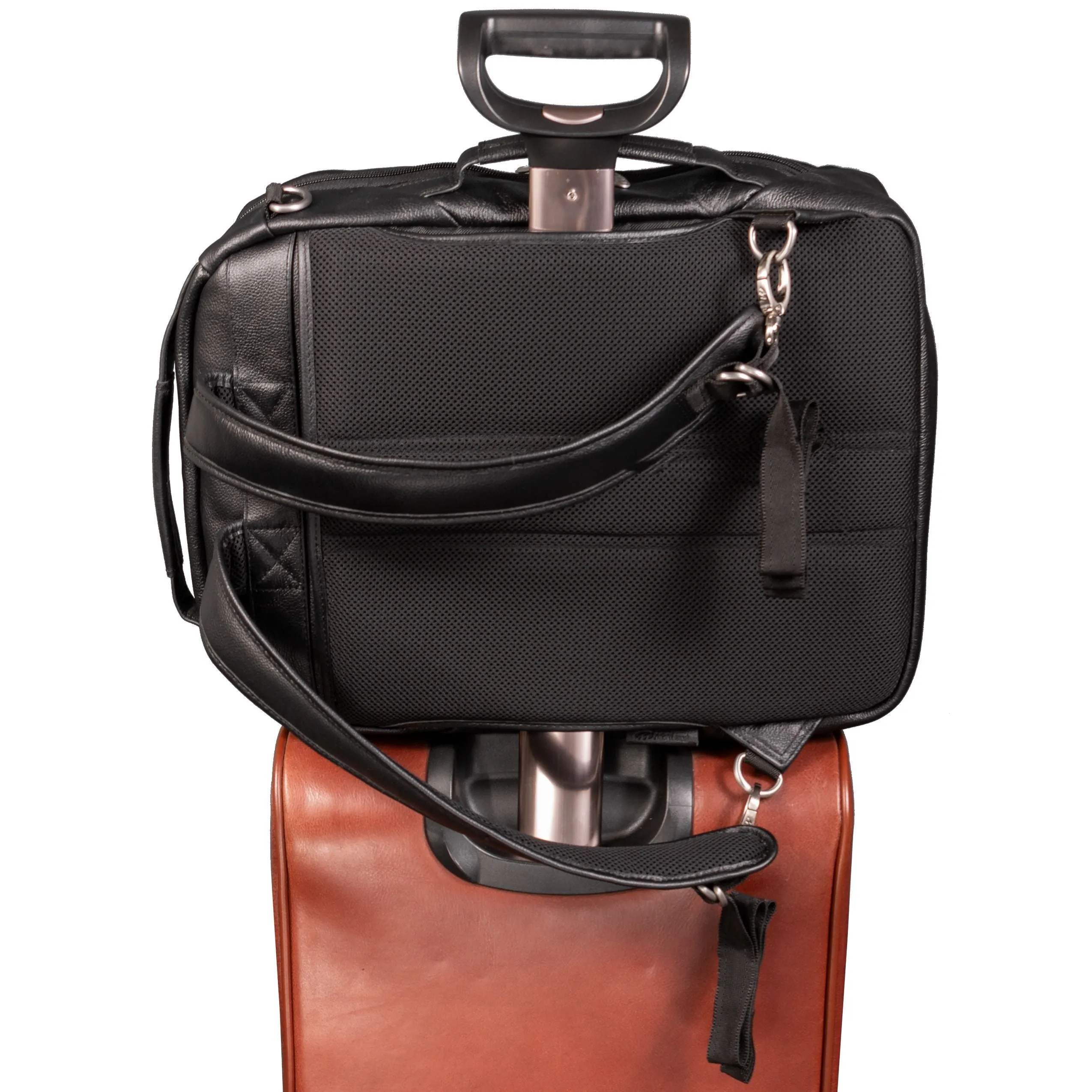 Mcklein East Side 17" Leather Laptop Convertible Travel Backpack/Crossbody