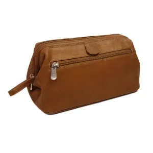Piel Leather Deluxe Top Frame Toiletry Kit