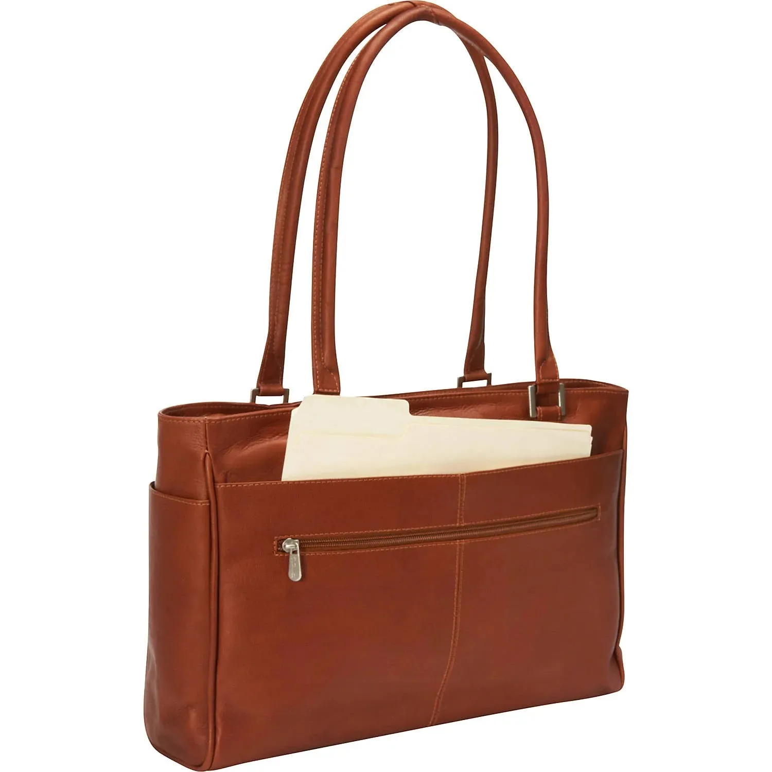Piel Leather Ladies Laptop Tote With Pockets