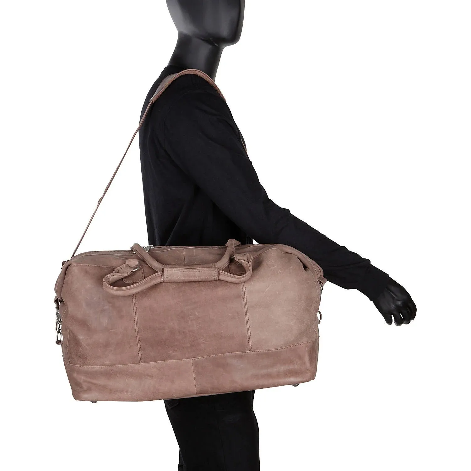 Piel Leather Large Classic Satchel Carry On Duffle Bag
