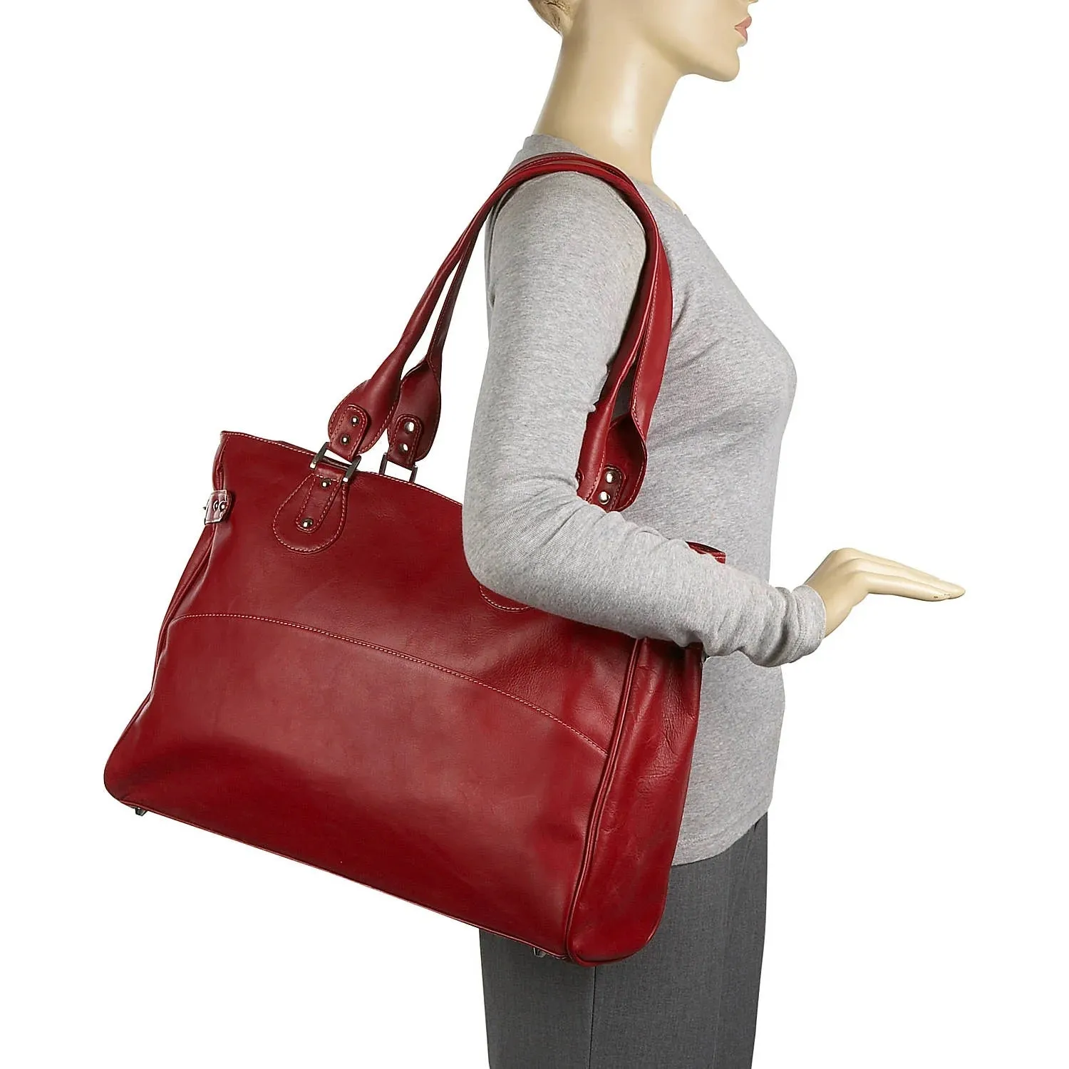Piel Leather Large Ladies Side Strap Tote