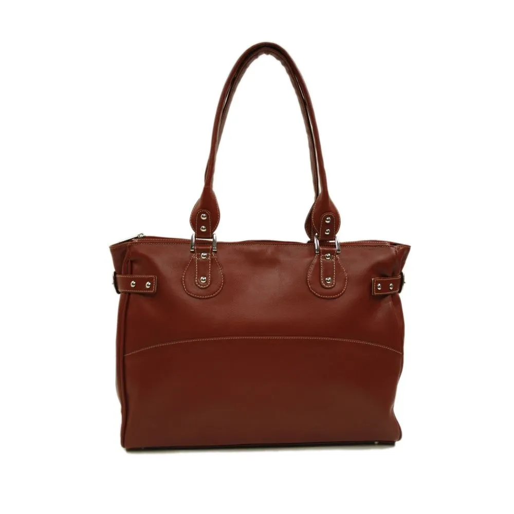 Piel Leather Large Ladies Side Strap Tote