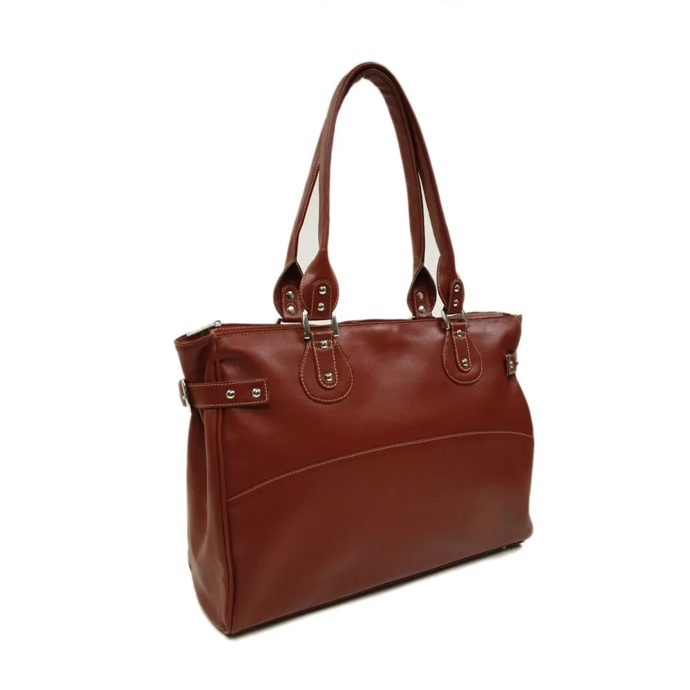Piel Leather Large Ladies Side Strap Tote