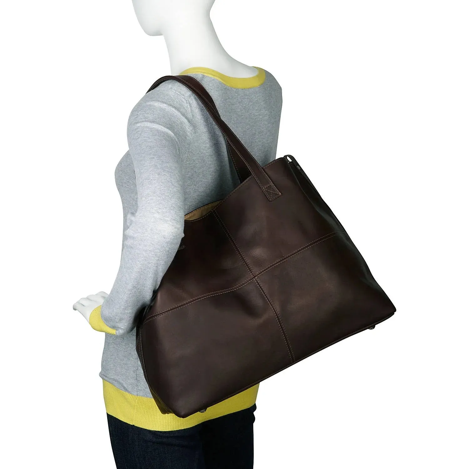 Piel Leather Large Open Multi purpose Leather Tote Bag