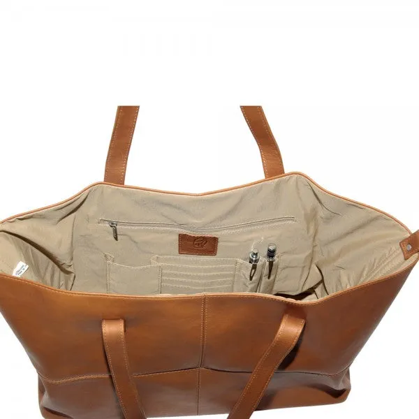 Piel Leather Large Open Multi purpose Leather Tote Bag