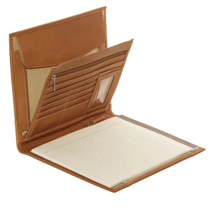 Piel Leather Letter Size Padfolio with Organizer