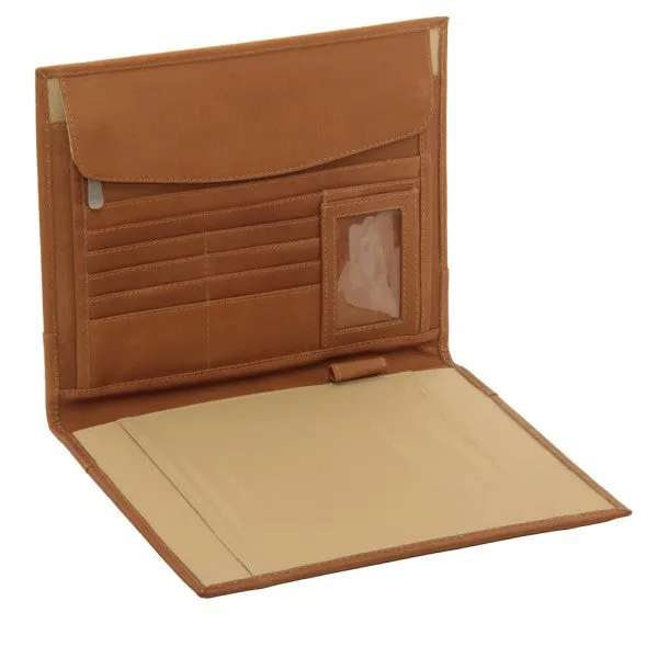 Piel Leather Letter Size Padfolio with Organizer