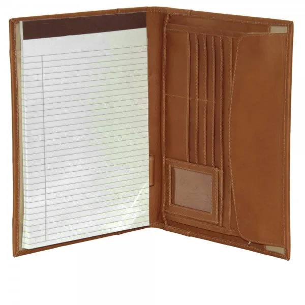 Piel Leather Letter Size Padfolio with Organizer