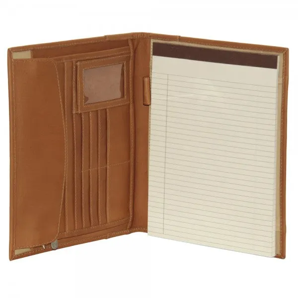 Piel Leather Letter Size Padfolio with Organizer