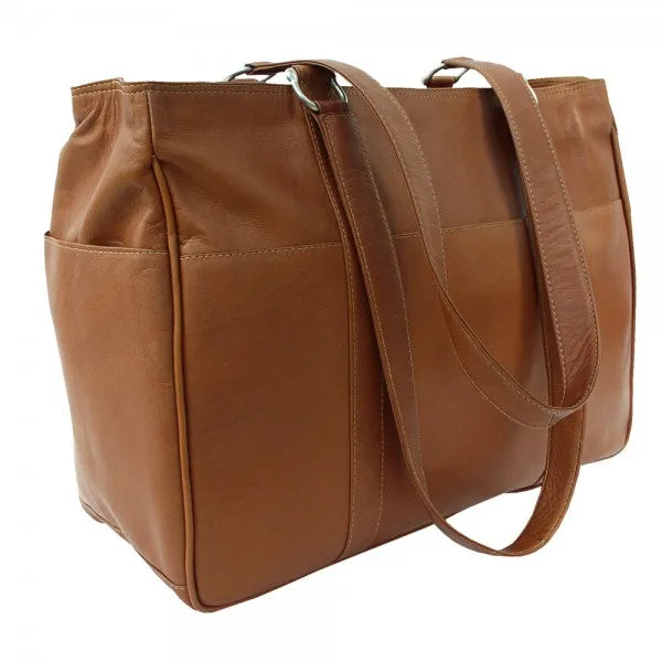 Piel Leather Medium Zippered Shopping Bag