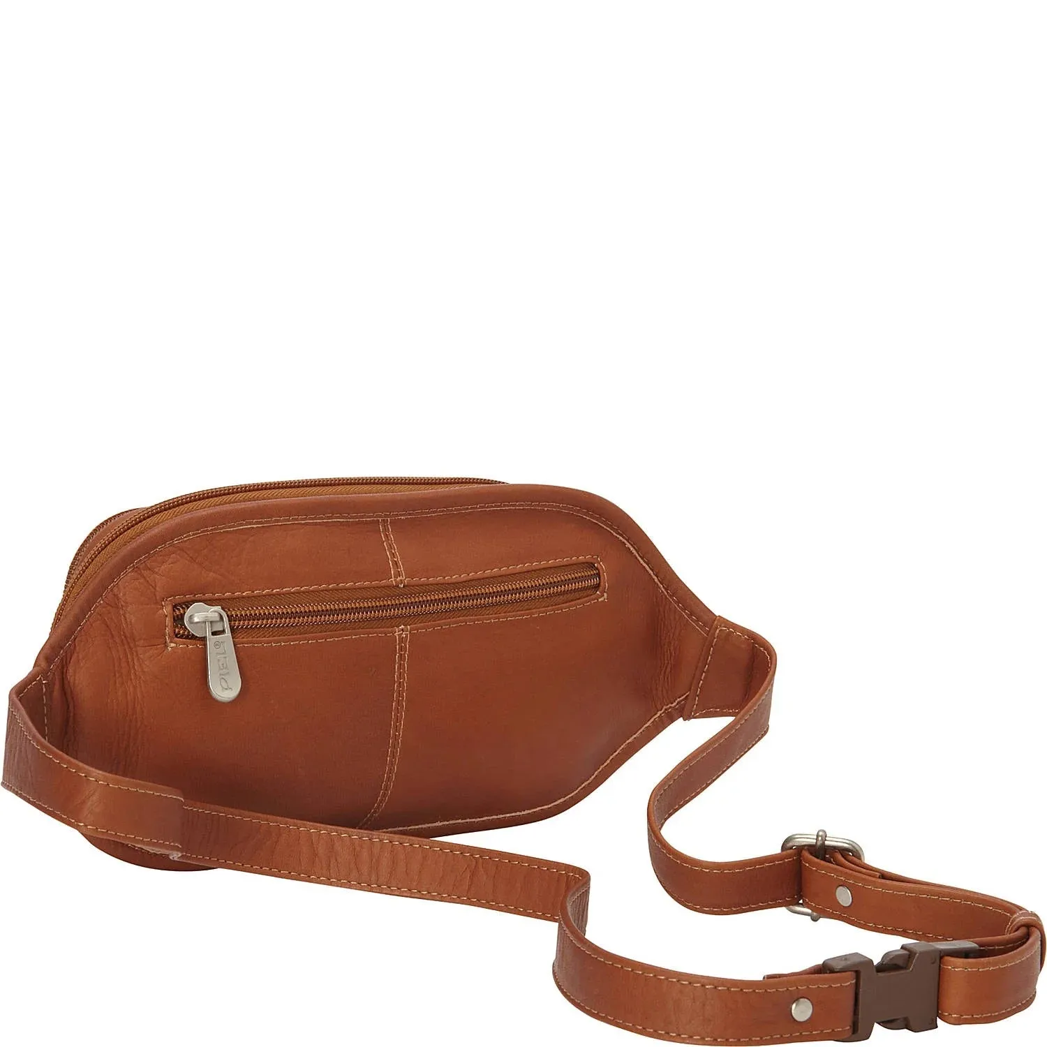 Piel Leather Multi Zip Oval Waist Bag