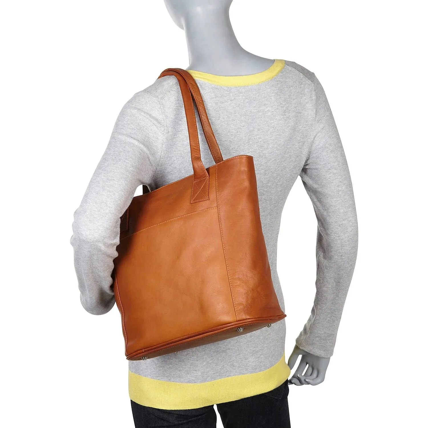 Piel Leather Small Tote Bag