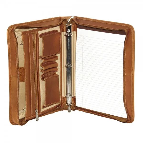 Piel Leather Three Ring Binder
