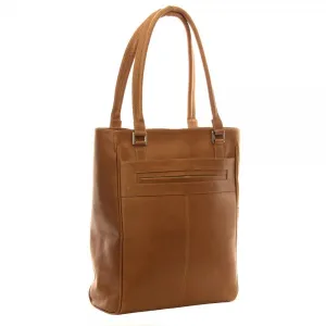 Piel Leather Vertical Laptop Leather Tote Bag