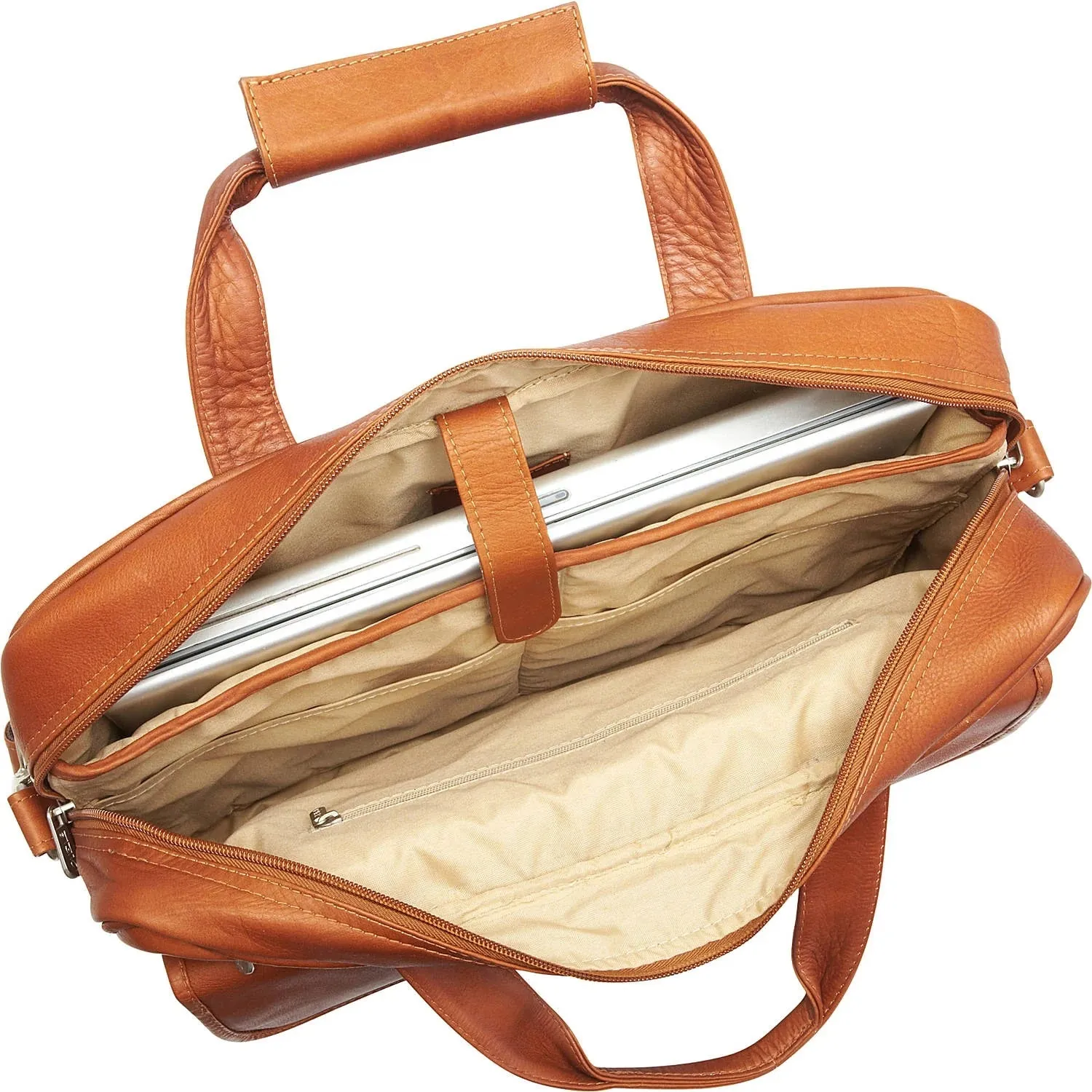 Piel Slim Top Zip Briefcase
