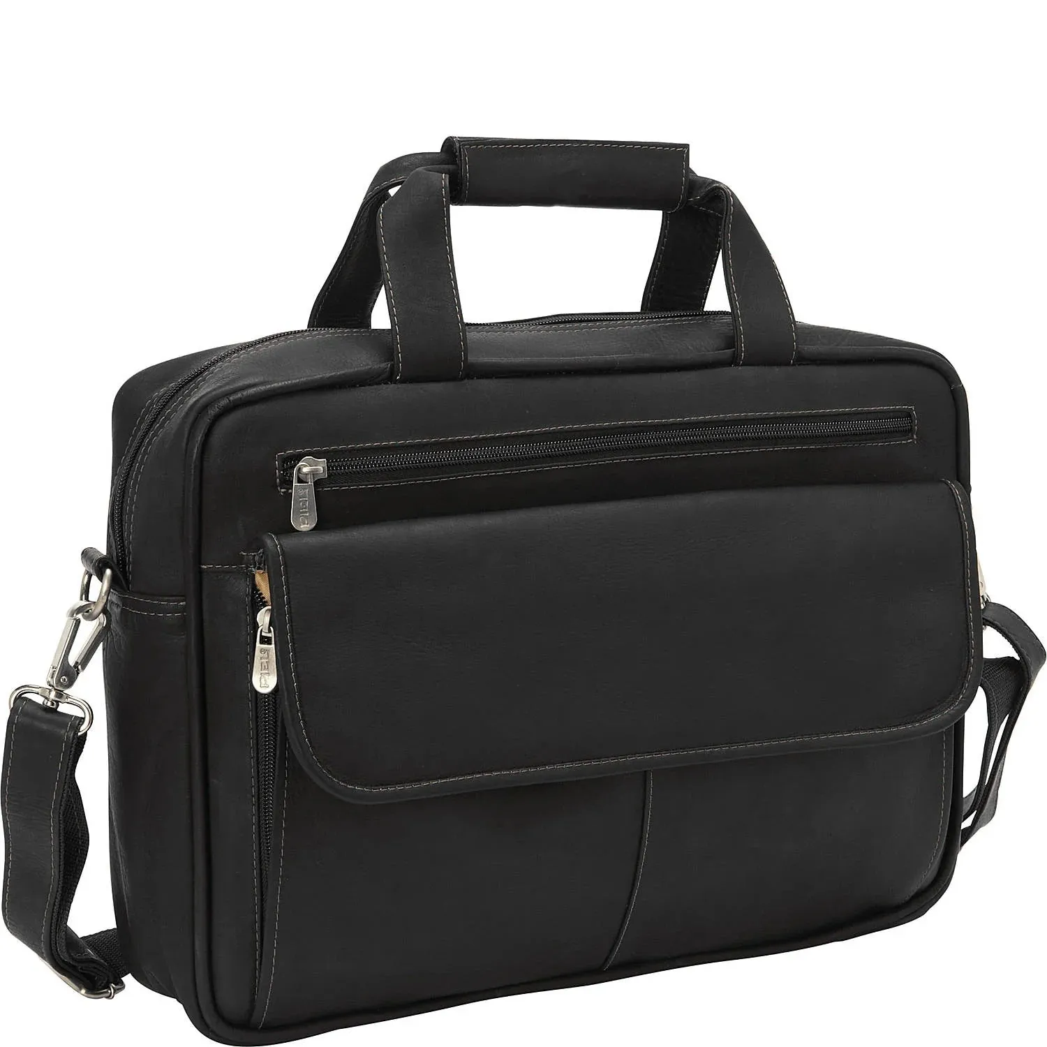 Piel Slim Top Zip Briefcase