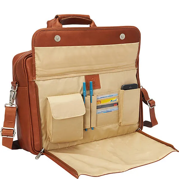 Piel Slim Top Zip Briefcase