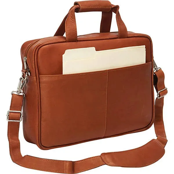 Piel Slim Top Zip Briefcase