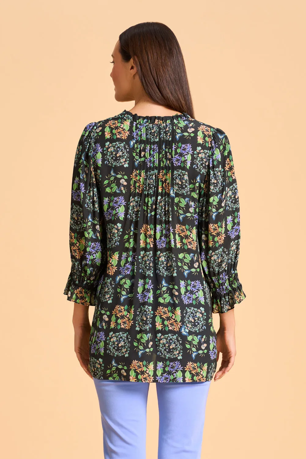 Printed Frill Detail Tunic - Butterfly Garden