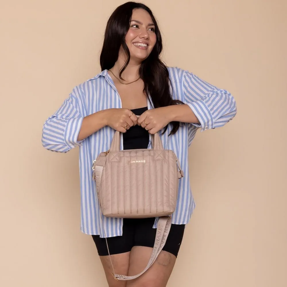 Puffy Pillow Crossbody Bag -- Latte
