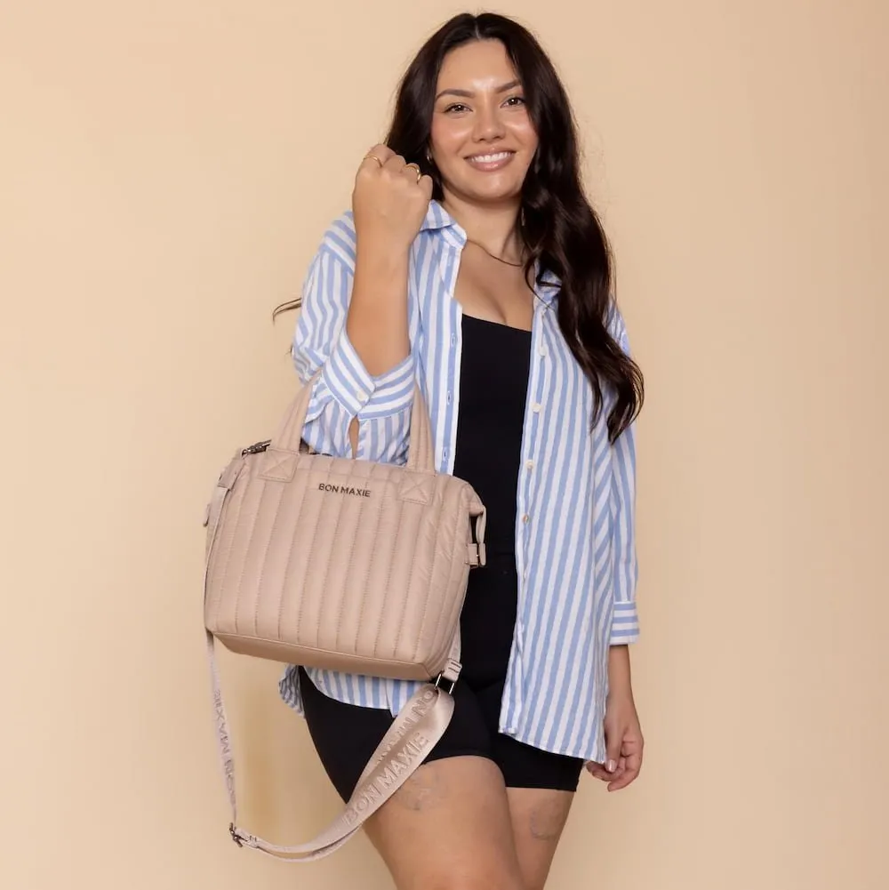 Puffy Pillow Crossbody Bag -- Latte