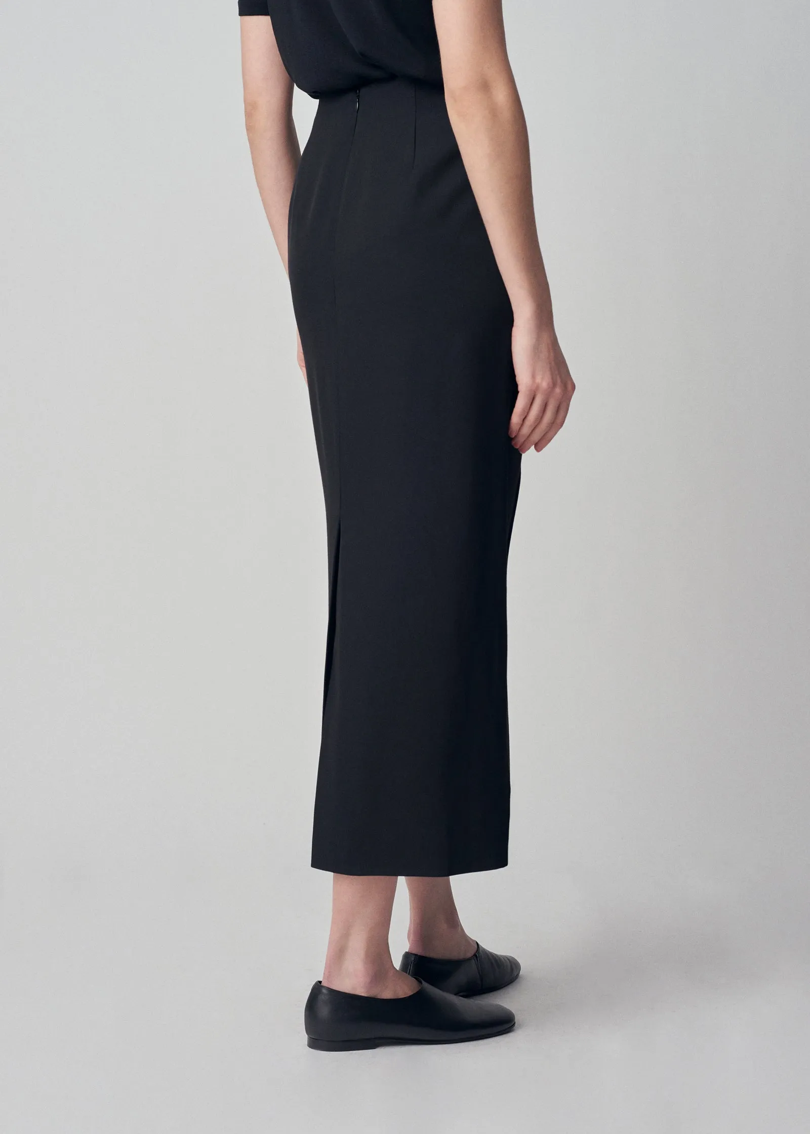 Seamed Pencil Skirt - Black