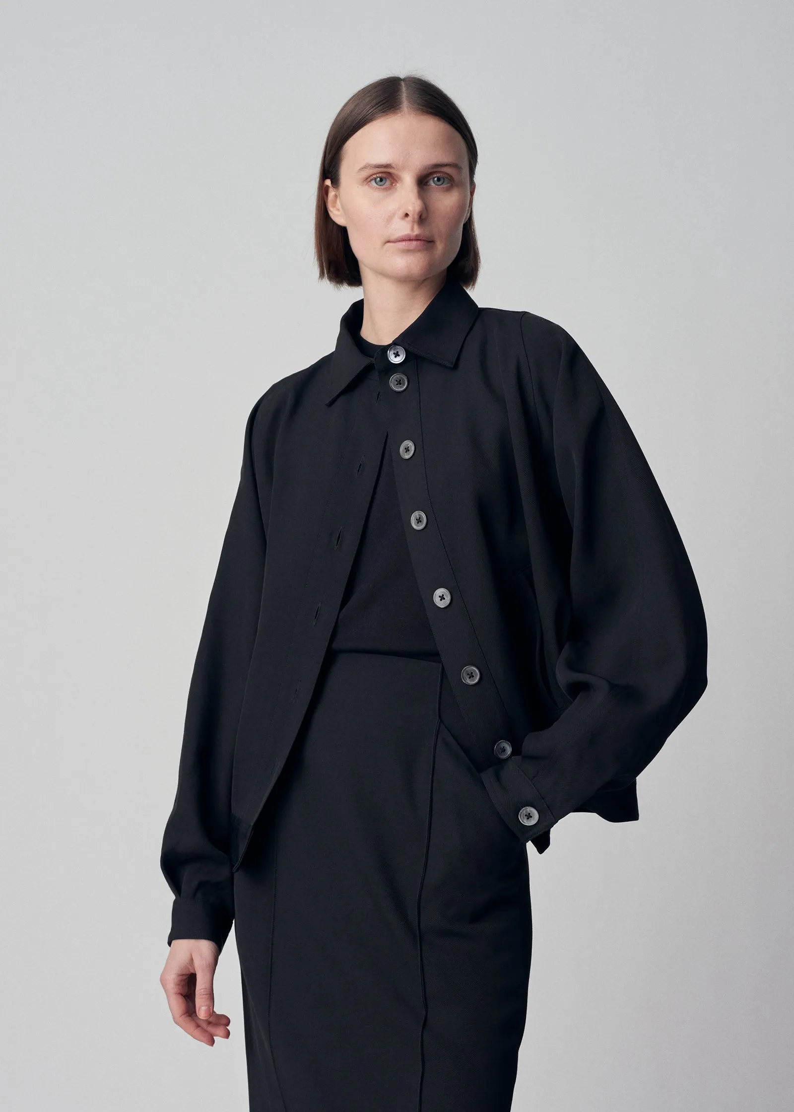 Seamed Pencil Skirt - Black