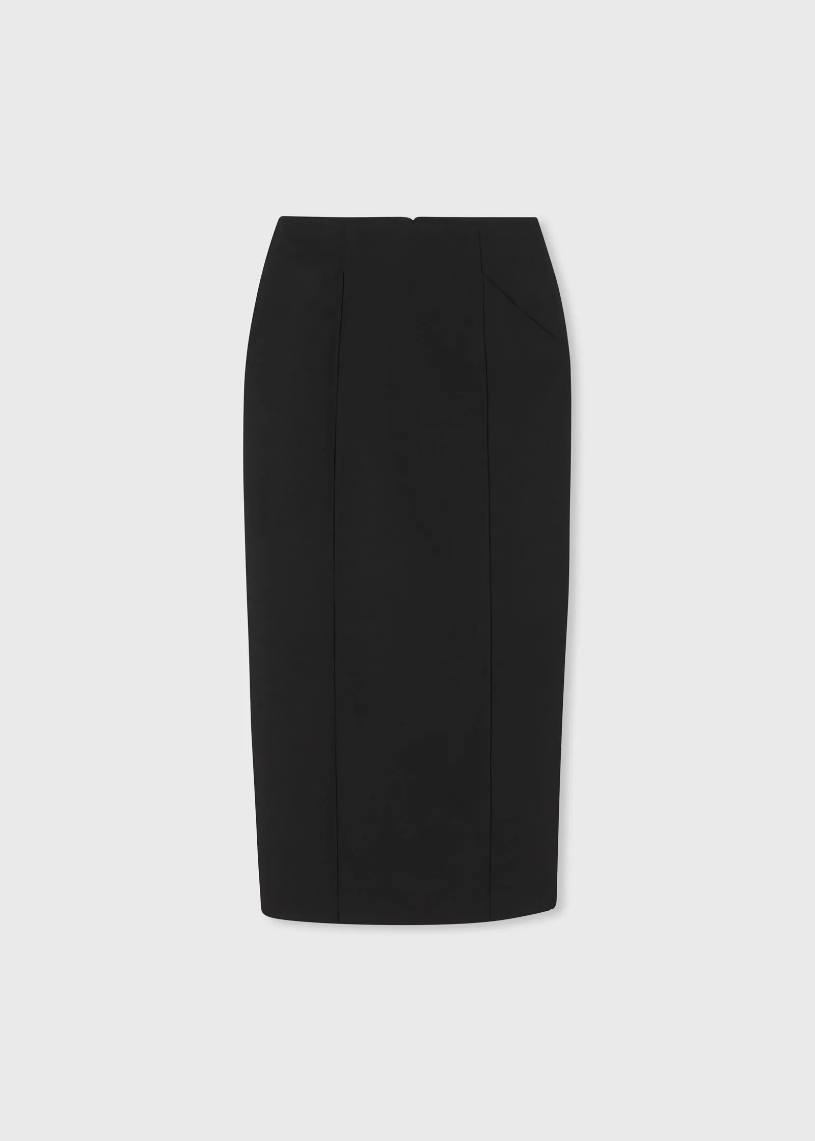 Seamed Pencil Skirt - Black