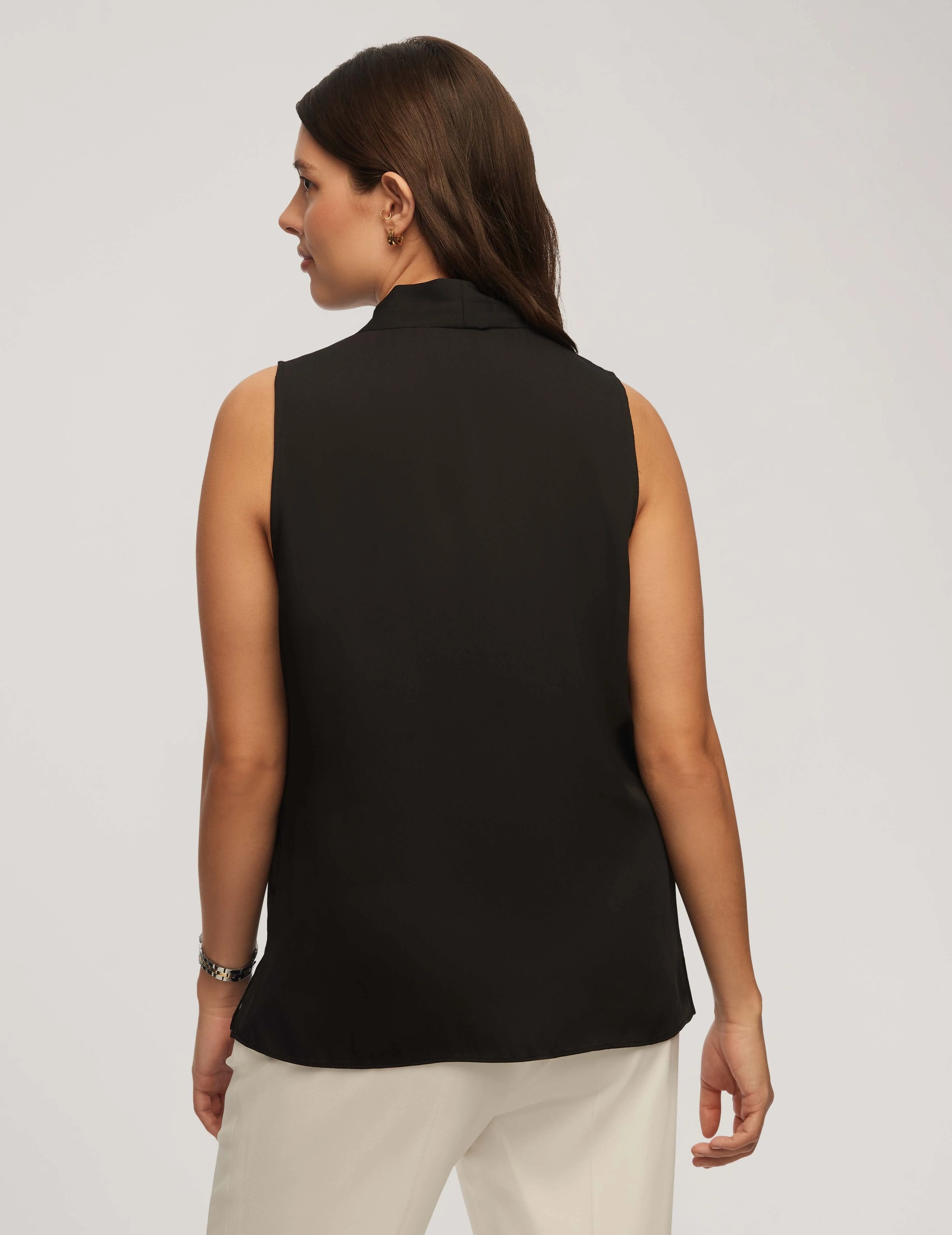 Sleeveless Pleated Shoulder Blouse - Sale