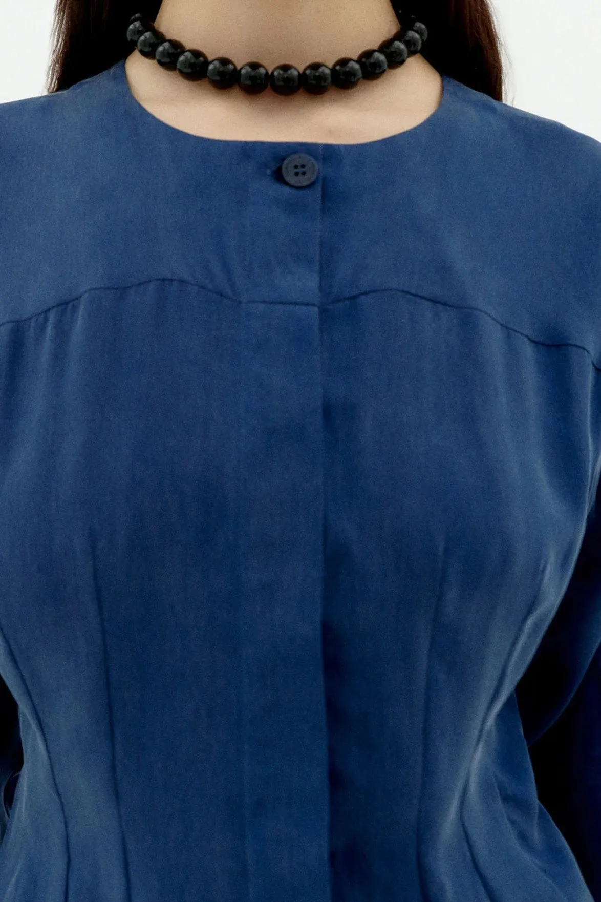 Thinking Mu Briana Dark Cobalt Blouse