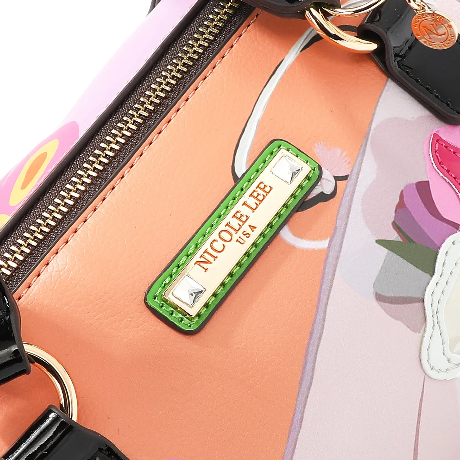 VIOLET BLOSSOM WIDE HANDBAG