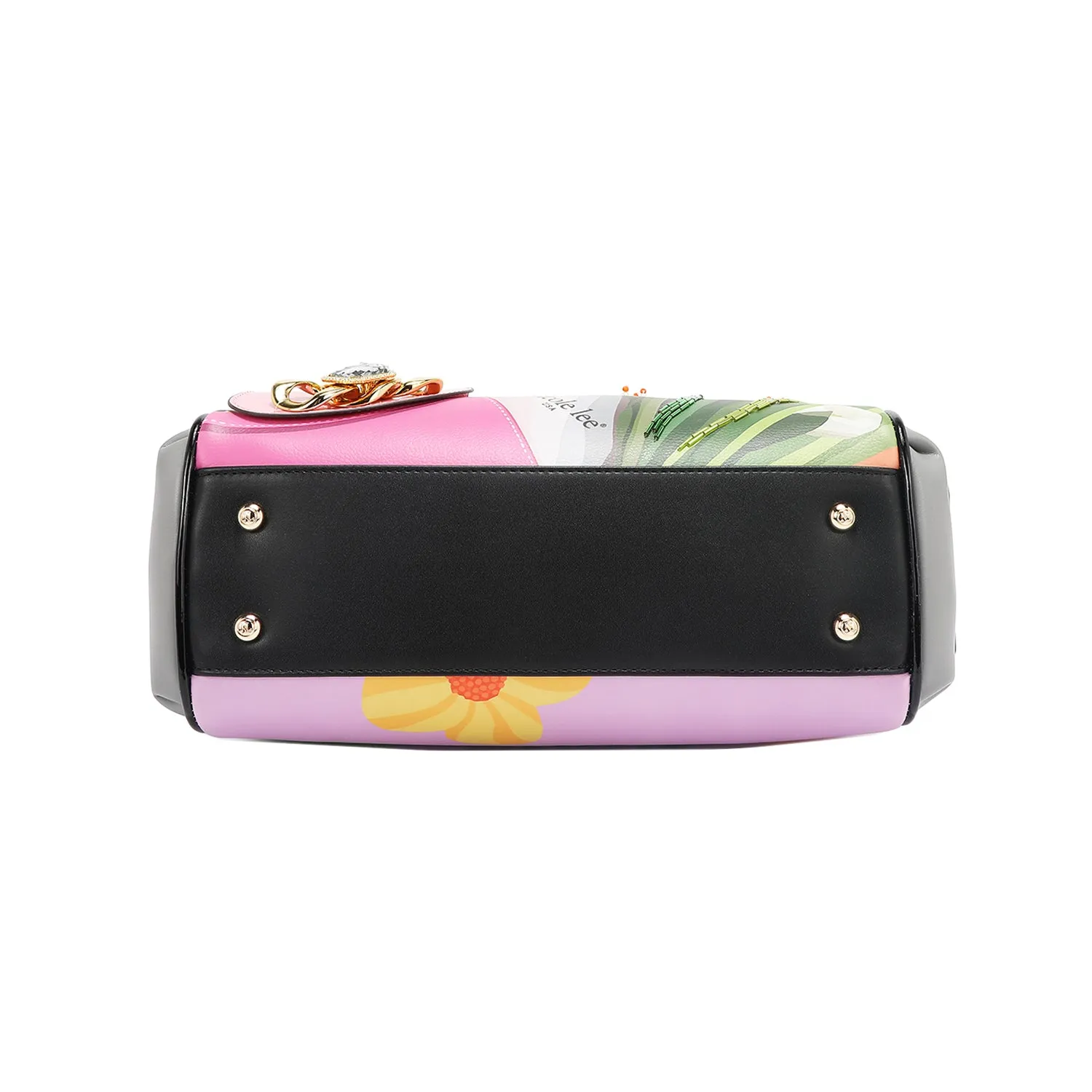 VIOLET BLOSSOM WIDE HANDBAG