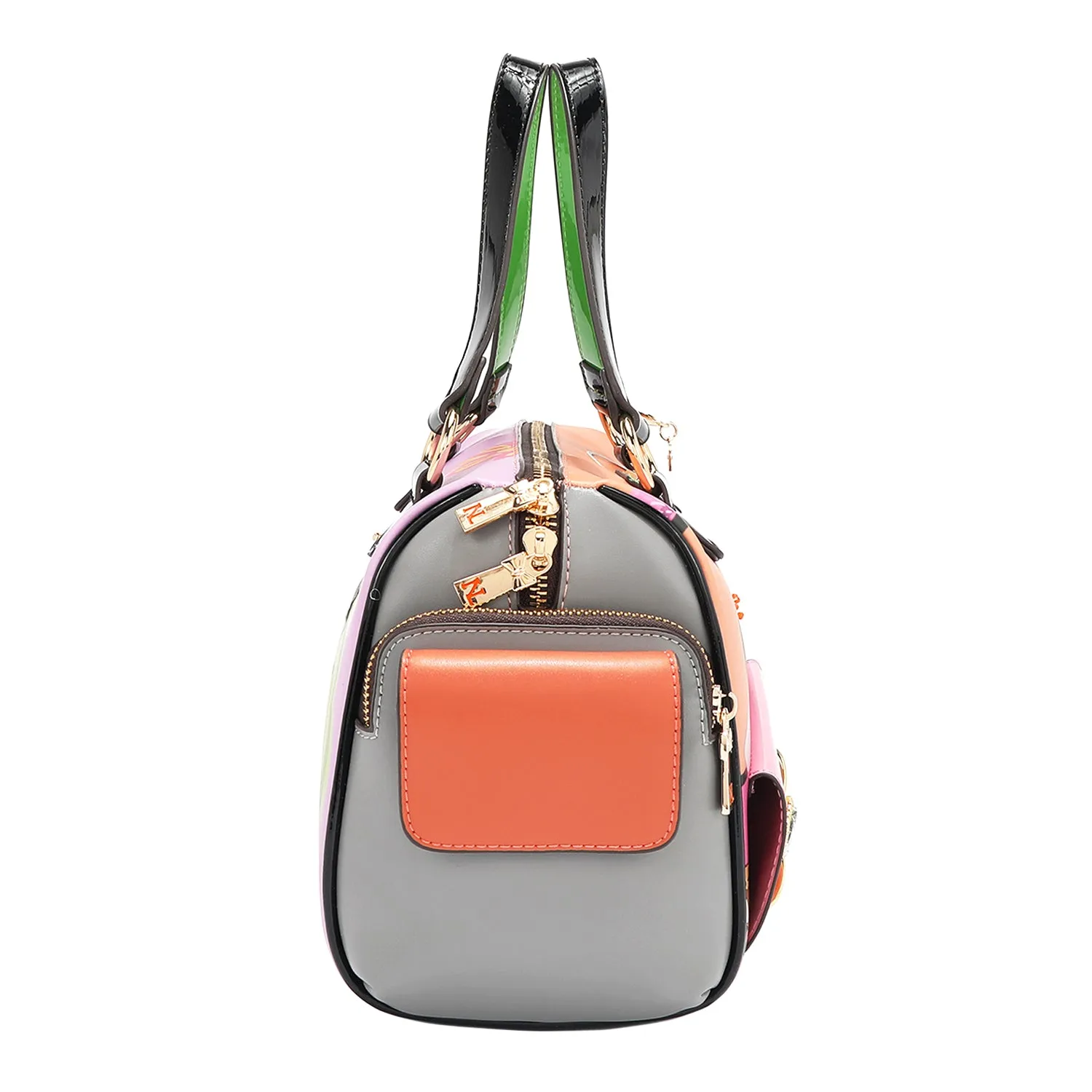 VIOLET BLOSSOM WIDE HANDBAG